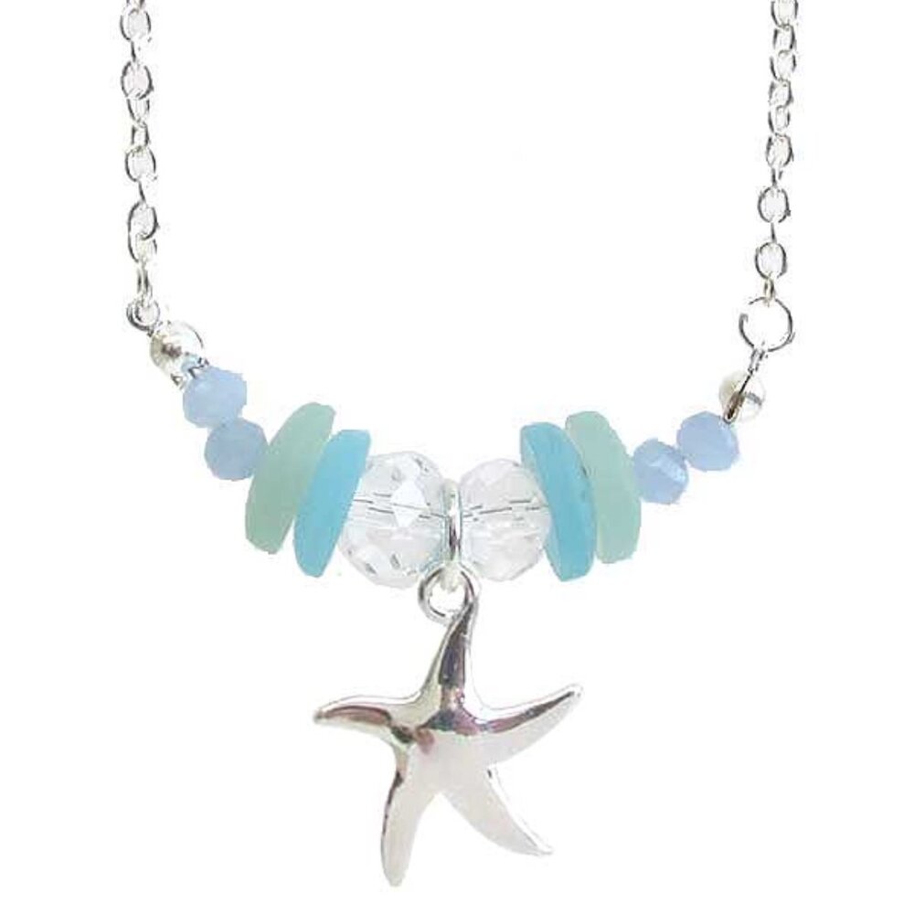 NWT - Seaglass Necklace with Starfish Charm